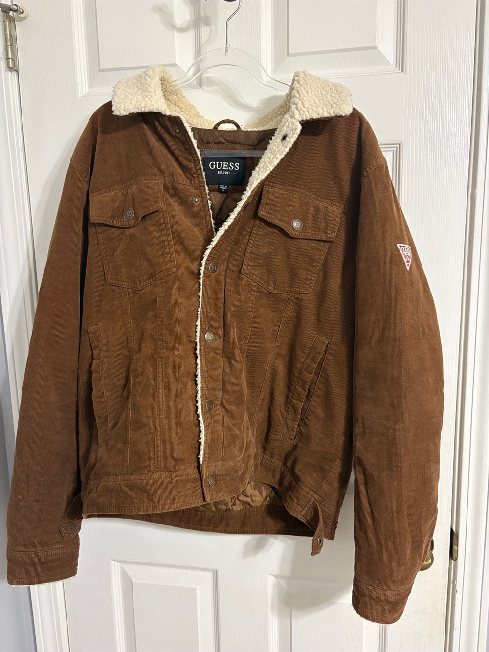 Guess Cord Jacket - Xl Brown Corduroy